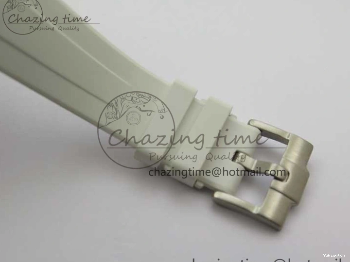 40mm 5GF Best Green Dial White Edition Submariner Strap White Ceramic Rubber SA3135 on 0209